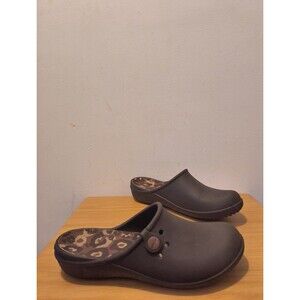 Crocs Tully Li Brown Slip On Clogs Floral Insole W11